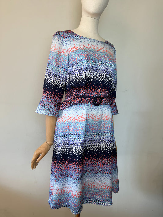 Robe Vintage Multicolore à Motifs Graphiques - Taille 36/38