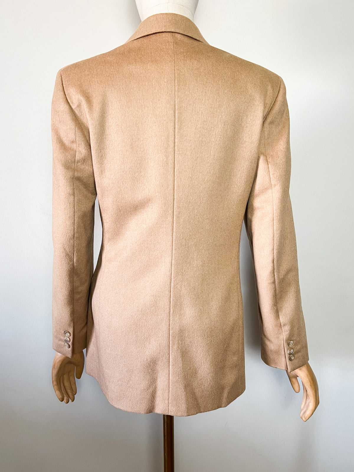 Veste blazer Max Mara en drap de chameau vintage — Beige chamois (T. 38)