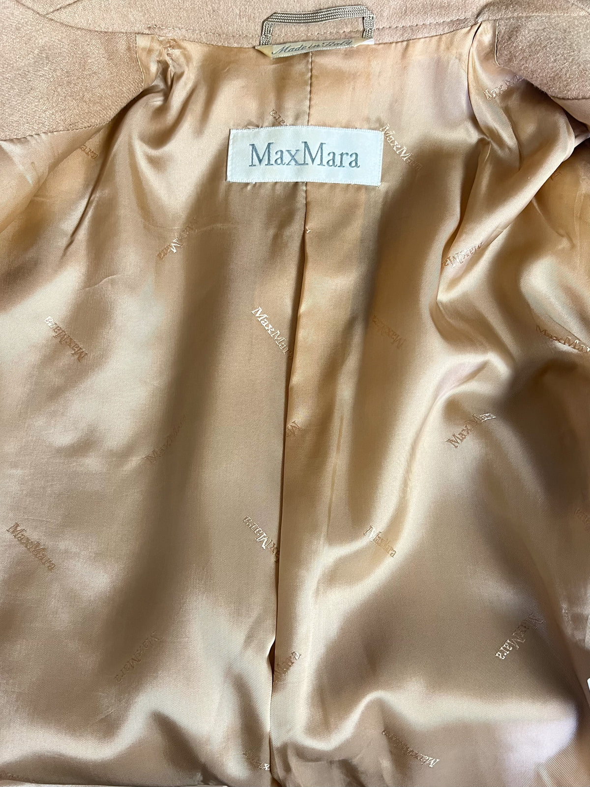 Veste blazer Max Mara en drap de chameau vintage — Beige chamois (T. 38)