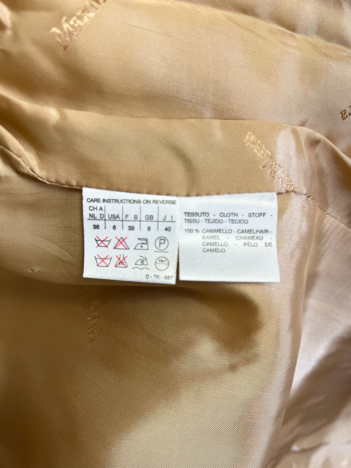 Veste blazer Max Mara en drap de chameau vintage — Beige chamois (T. 38)