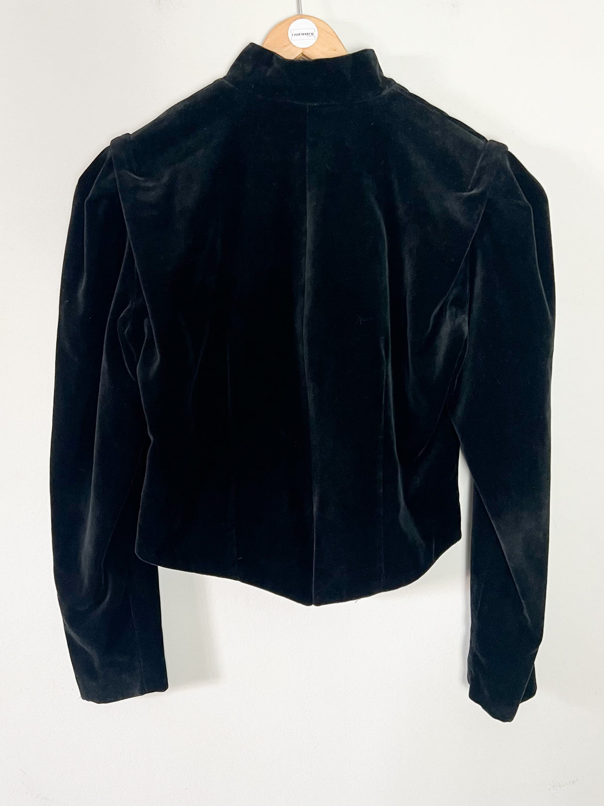 Veste courte officier vintage 80s en velours noir Made in France (T38)