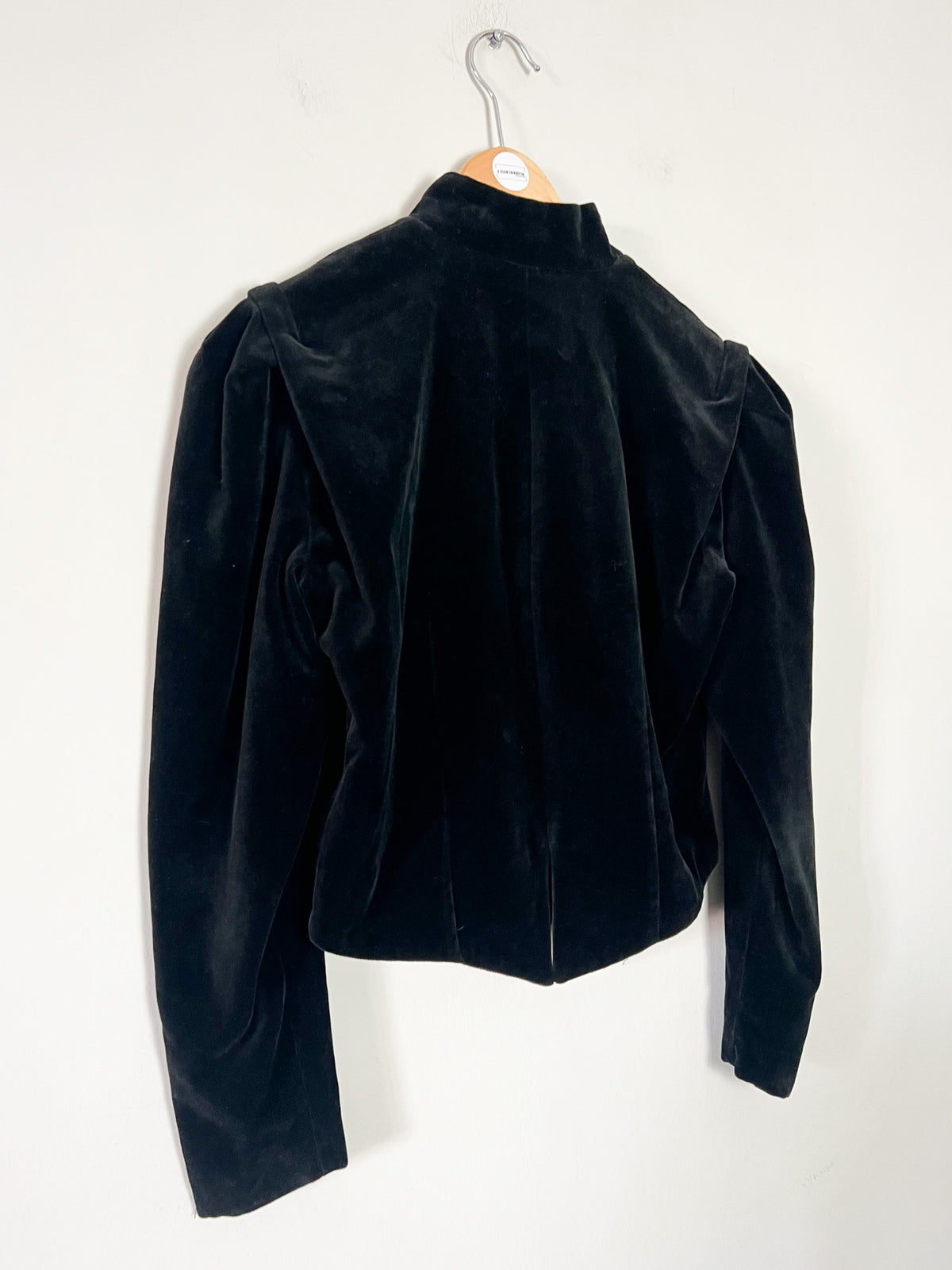 Veste courte officier vintage 80s en velours noir Made in France (T38)