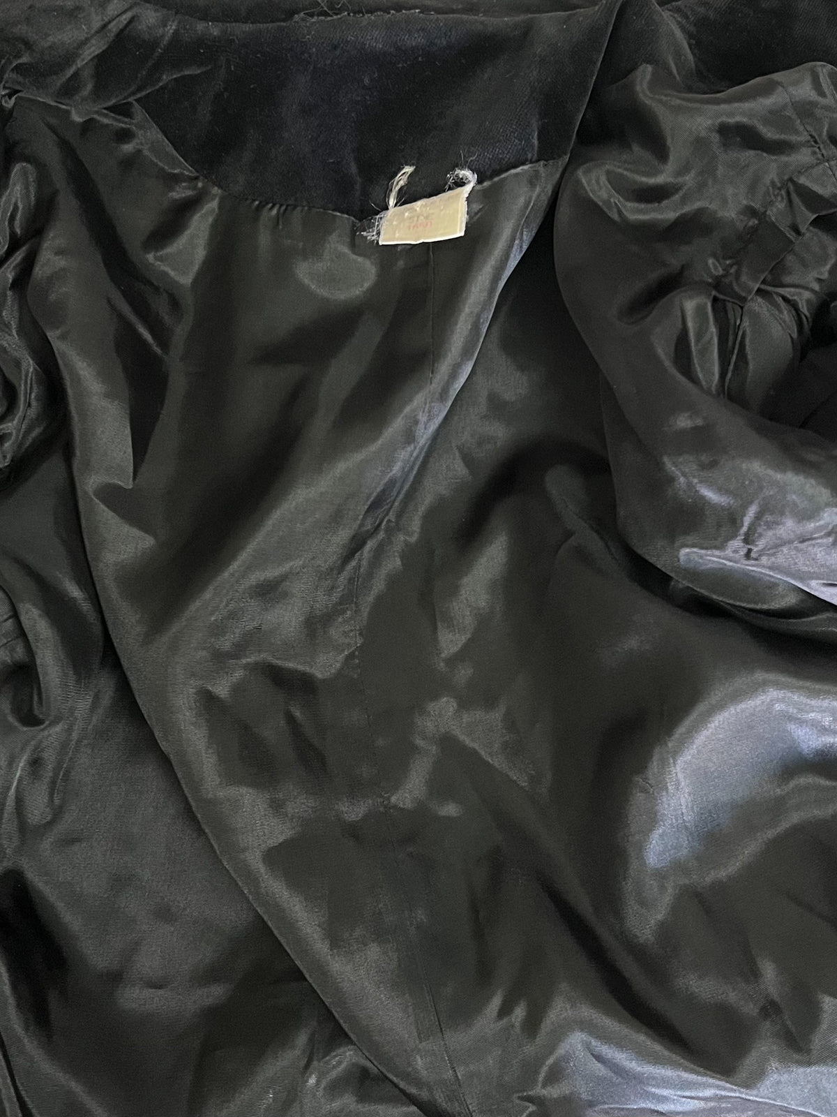 Veste courte officier vintage 80s en velours noir Made in France (T38)
