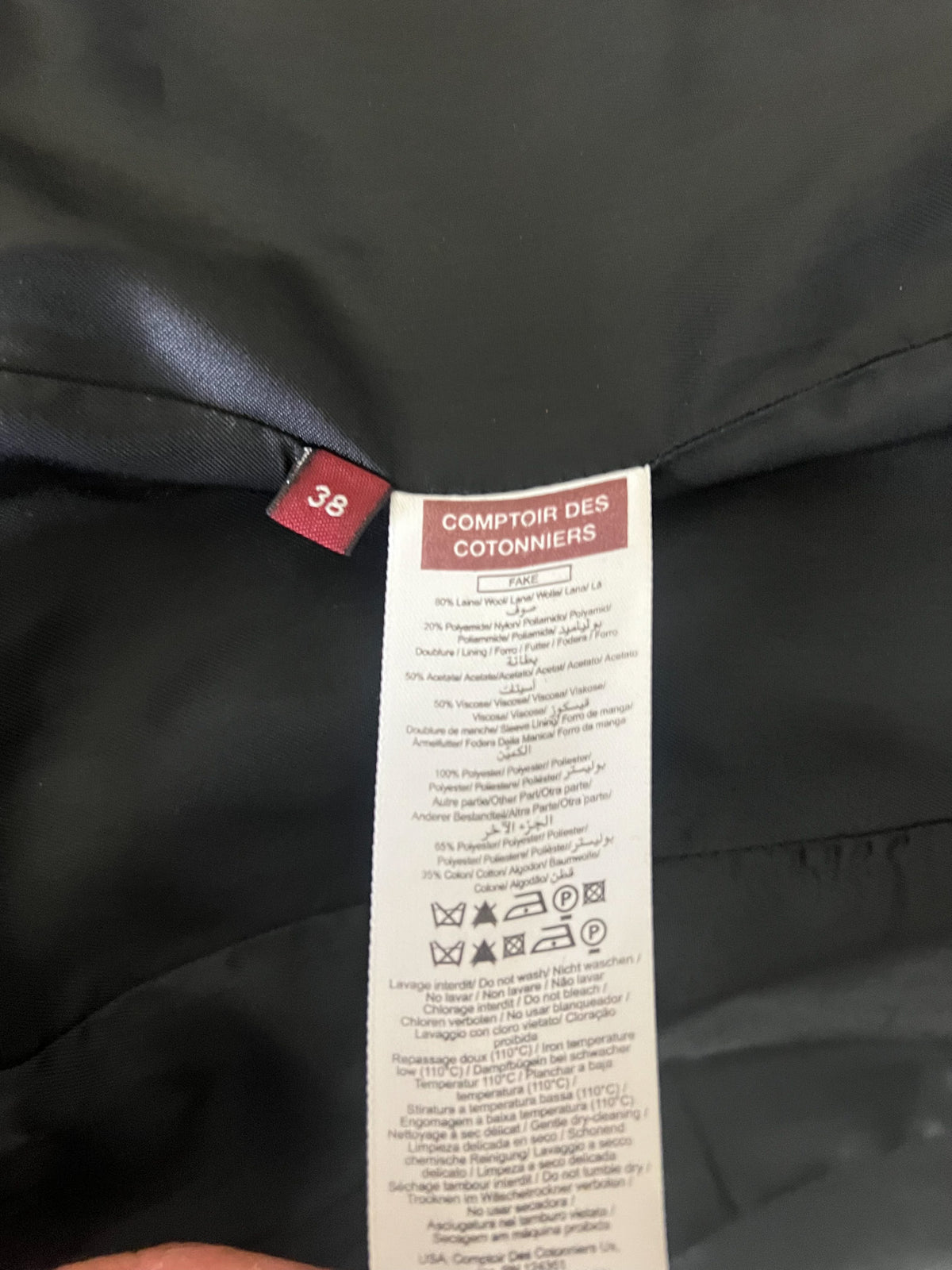 Veste courte en laine marron glacé Comptoir des Cotonniers — T38
