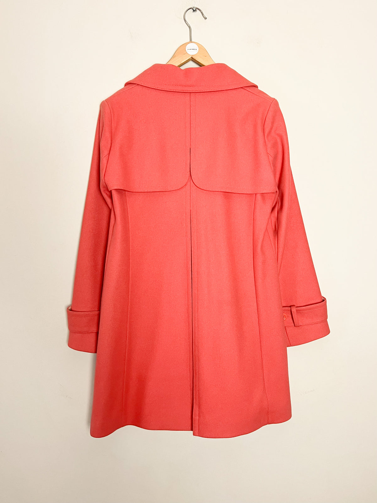 Manteau 3/4 en pure laine saumon A.P.C. — Inspiration vintage Sixties (T. S)