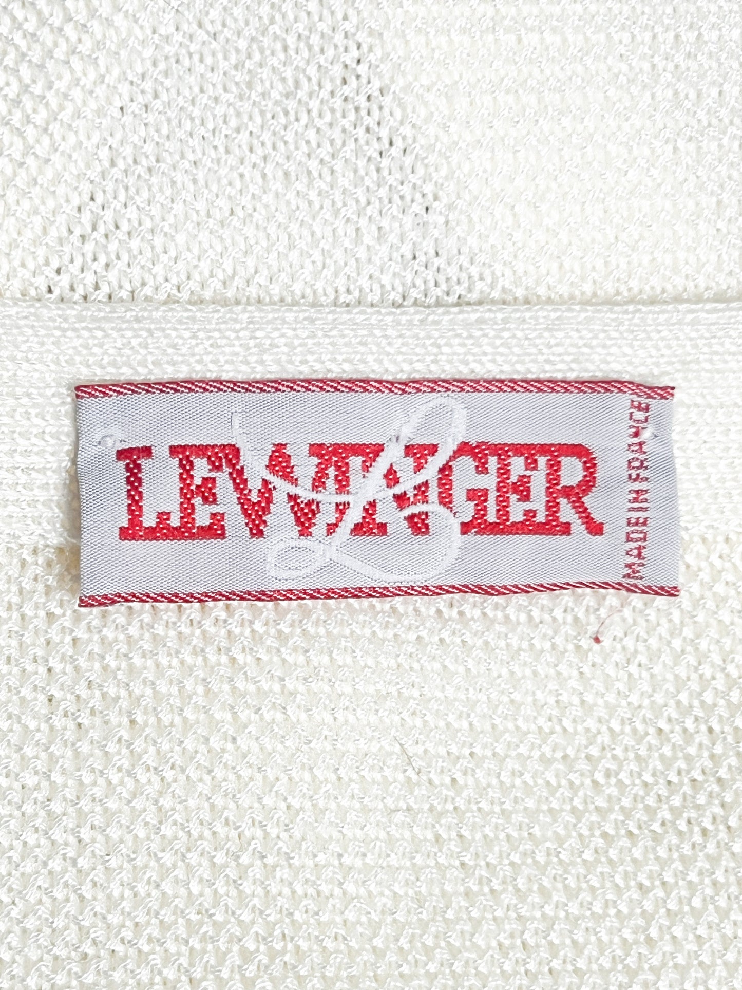 Cardigan blanc Vintage Années 80 90 Old Money Lewinger – Made in France – Taille M/L