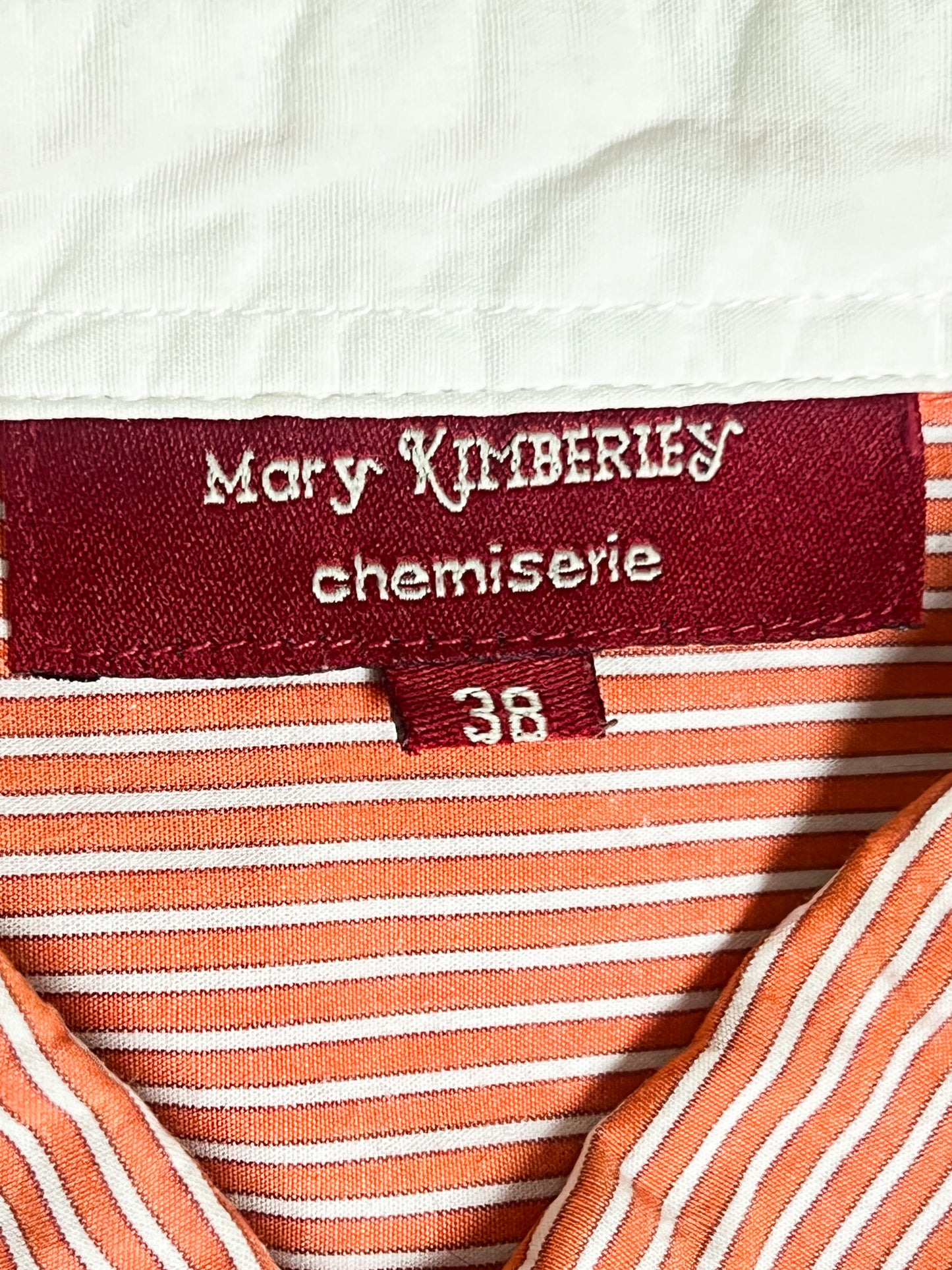Chemise Vintage Années 80 rayée rouge & blanc– Mary Kimberley T38