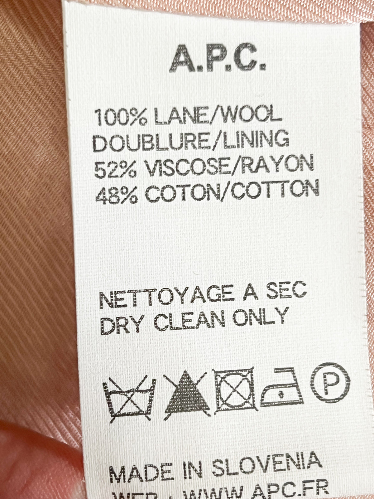 Manteau 3/4 en pure laine saumon A.P.C. — Inspiration vintage Sixties (T. S)