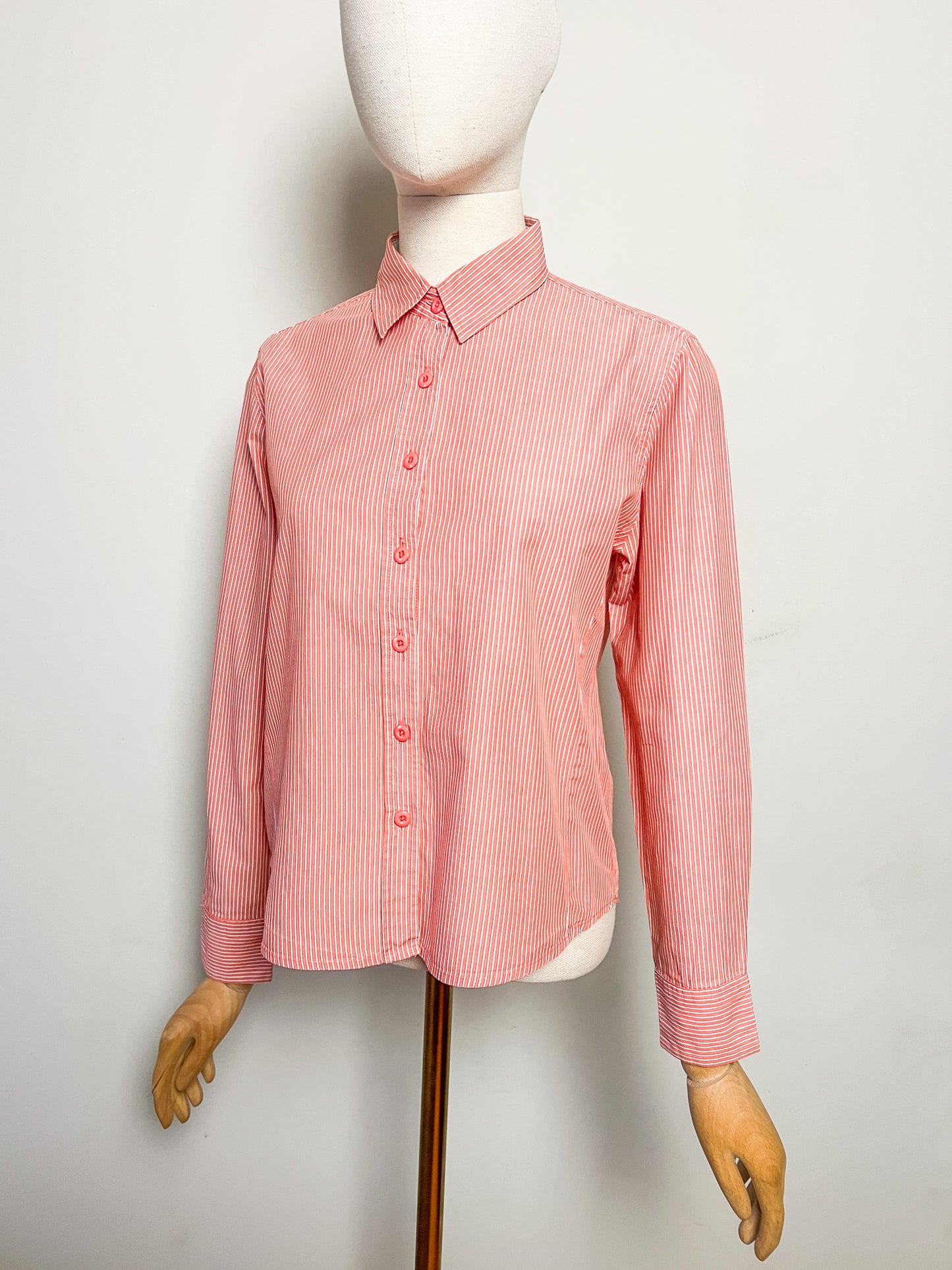 Chemise Vintage Années 80 rayée rouge & blanc– Mary Kimberley T38