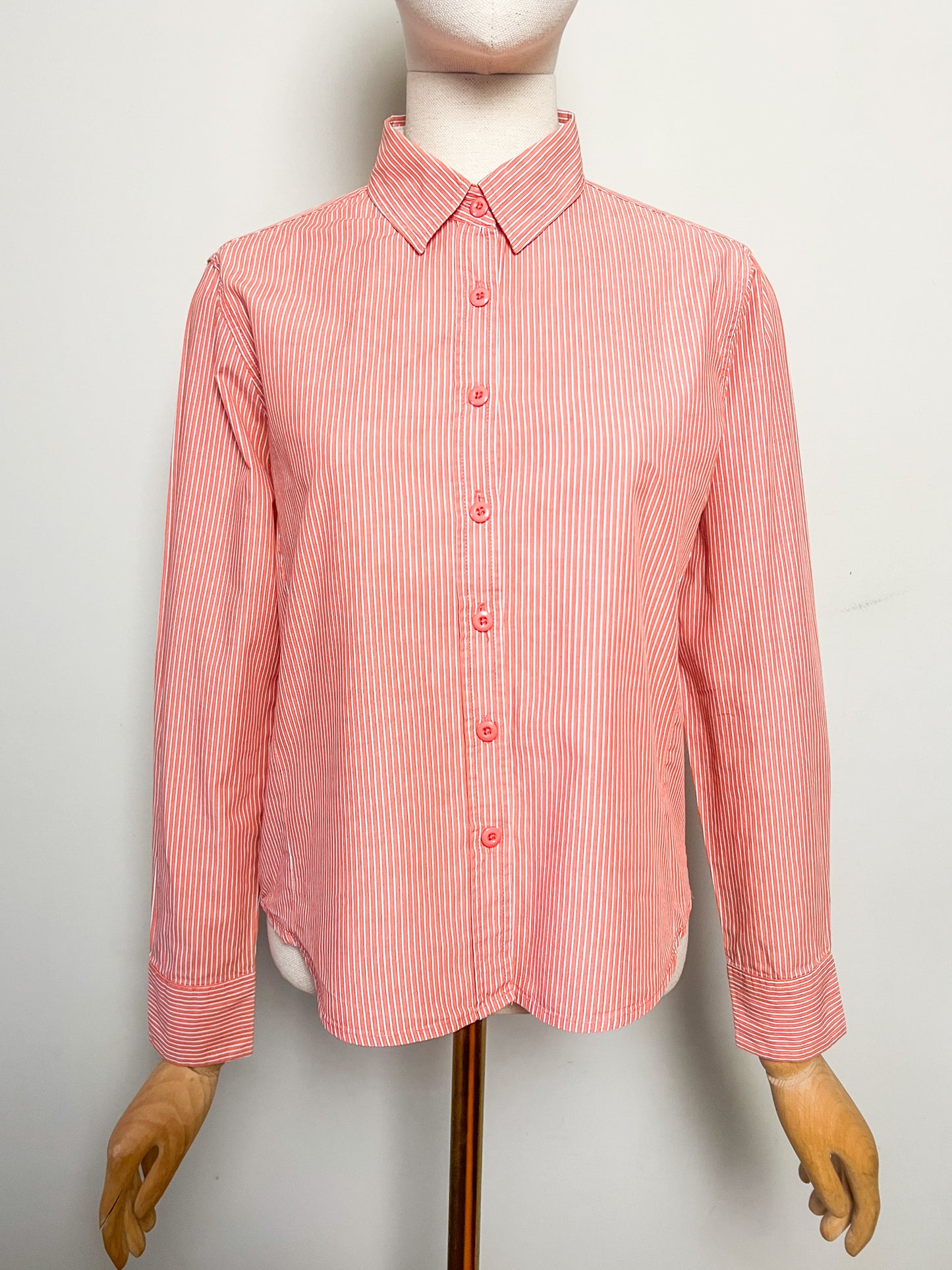 Chemise Vintage Années 80 rayée rouge & blanc– Mary Kimberley T38