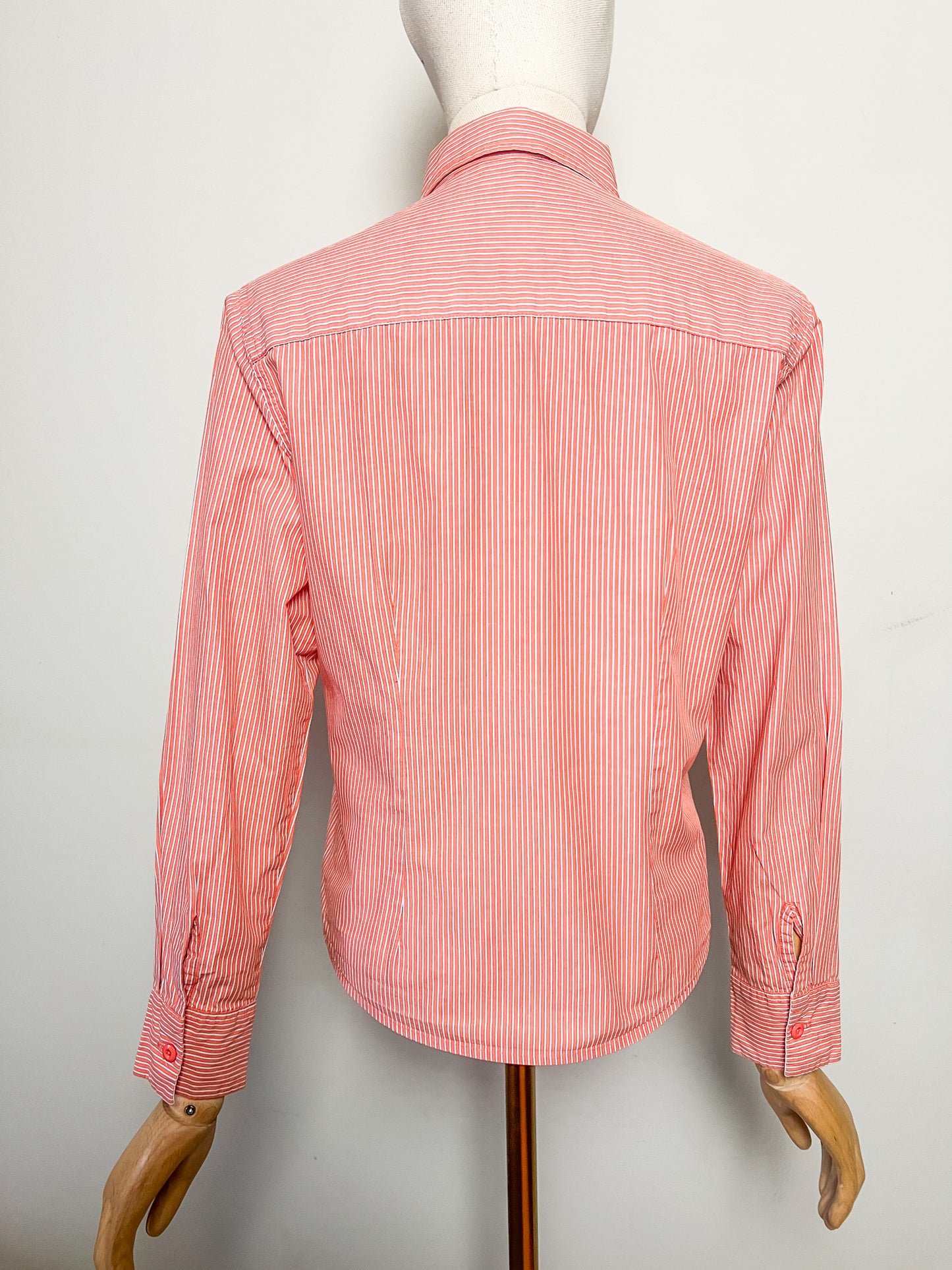 Chemise Vintage Années 80 rayée rouge & blanc– Mary Kimberley T38
