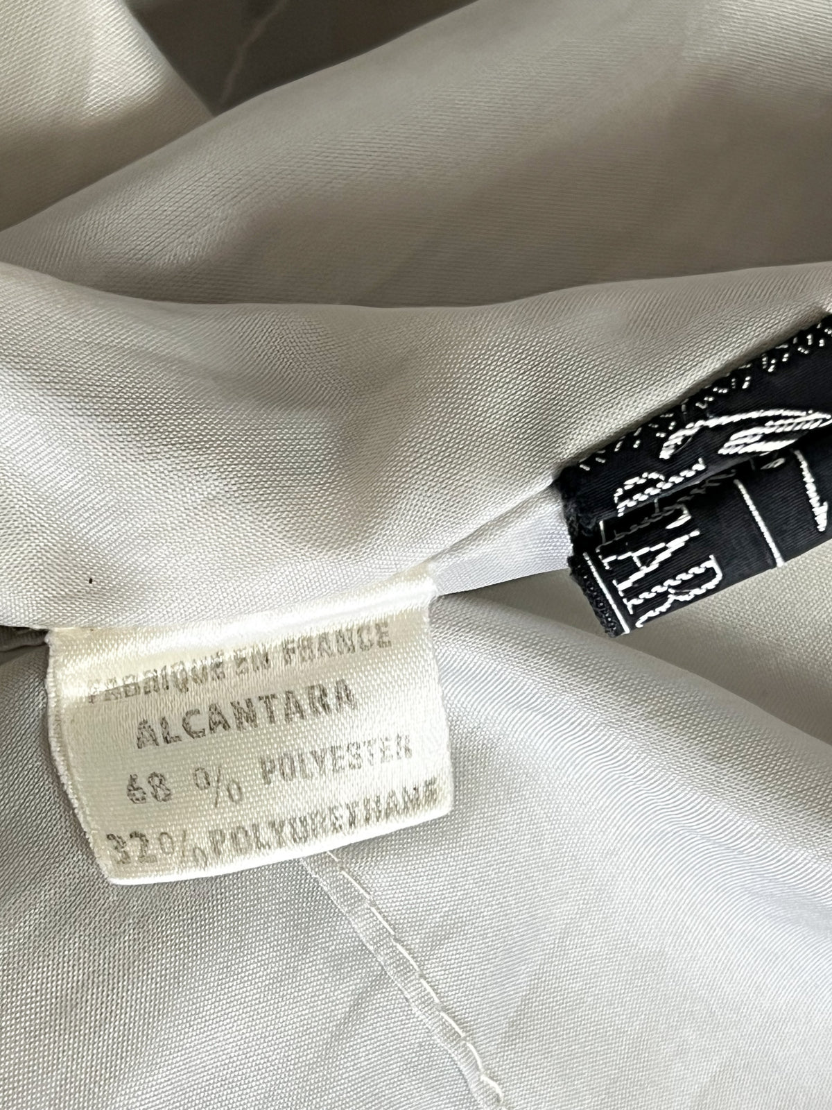 Manteau long vintage 80s suédine beige greige Latreille Paris — Fabriqué en France — T.40/42