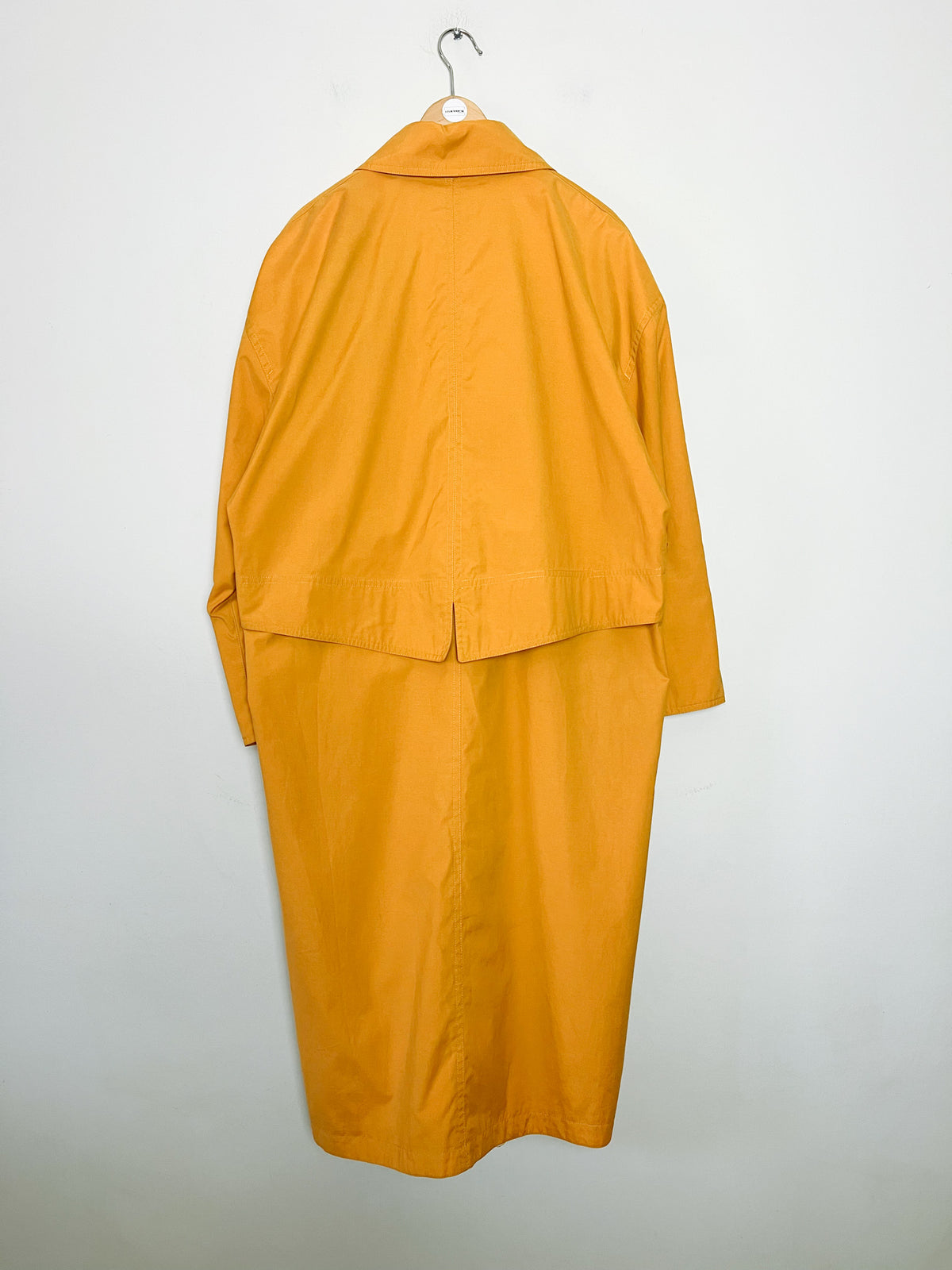 Trench long oversize vintage années 80 90 jaune safran moutarde  T42