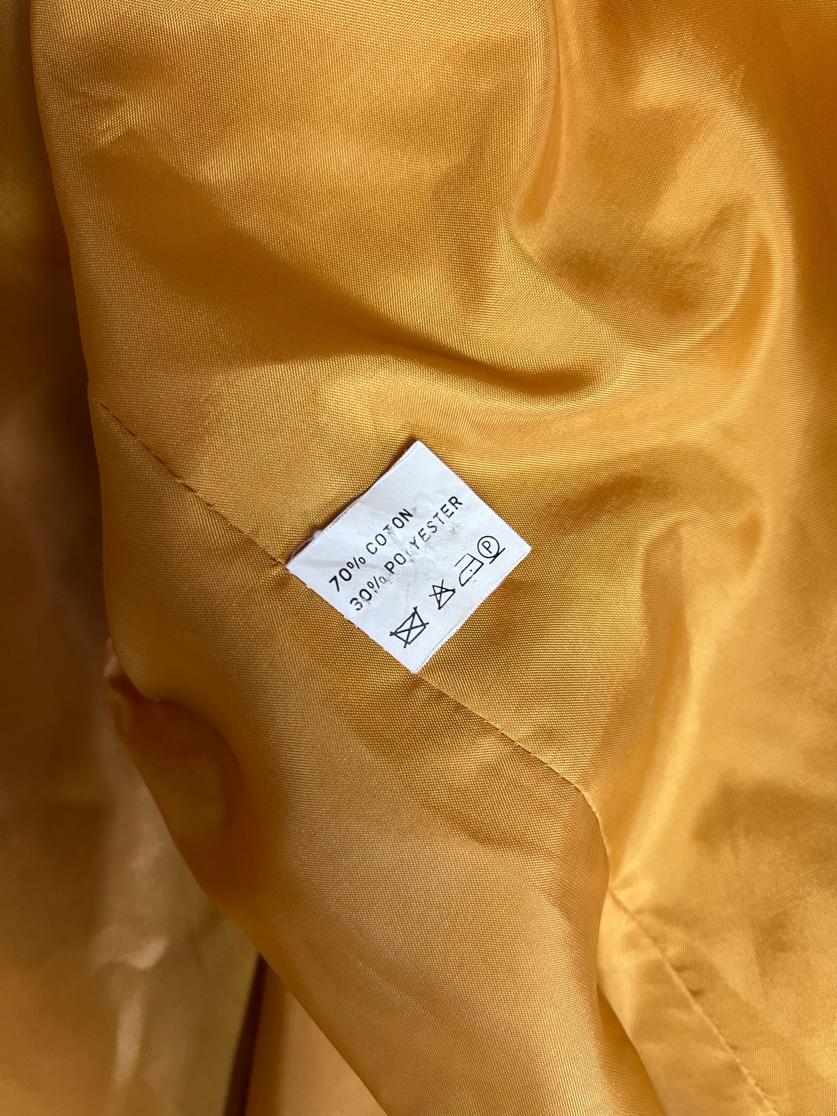 Trench long oversize vintage années 80 90 jaune safran moutarde  T42