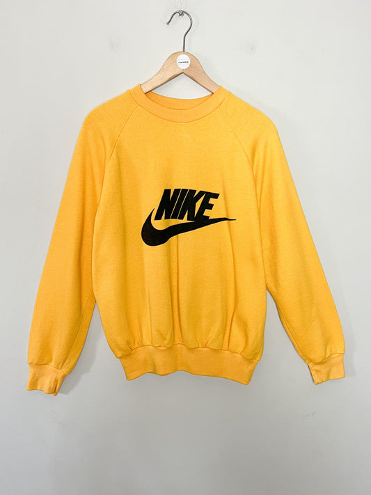 Sweatshirt Nike vintage années 70 80 jaune Made in Spain JOBE S.L. T S/M