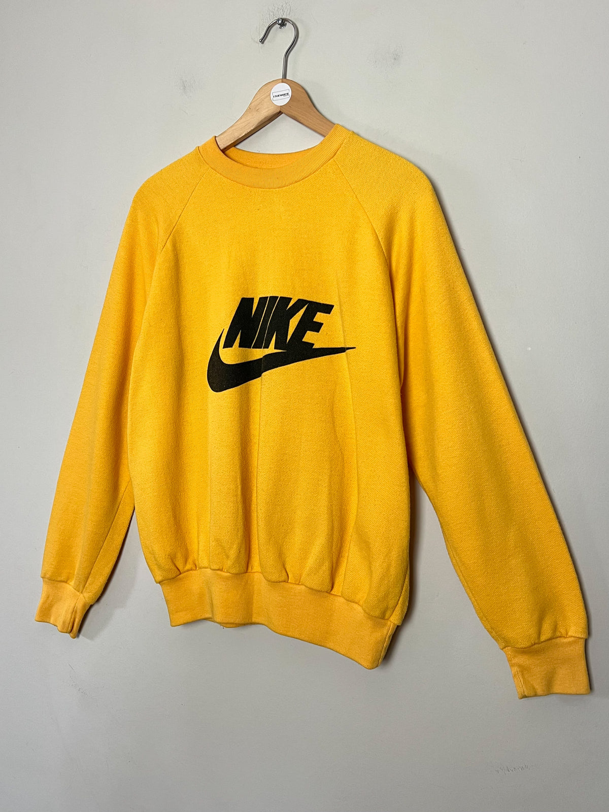 Sweatshirt Nike vintage années 70 80 jaune Made in Spain JOBE S.L. T S/M
