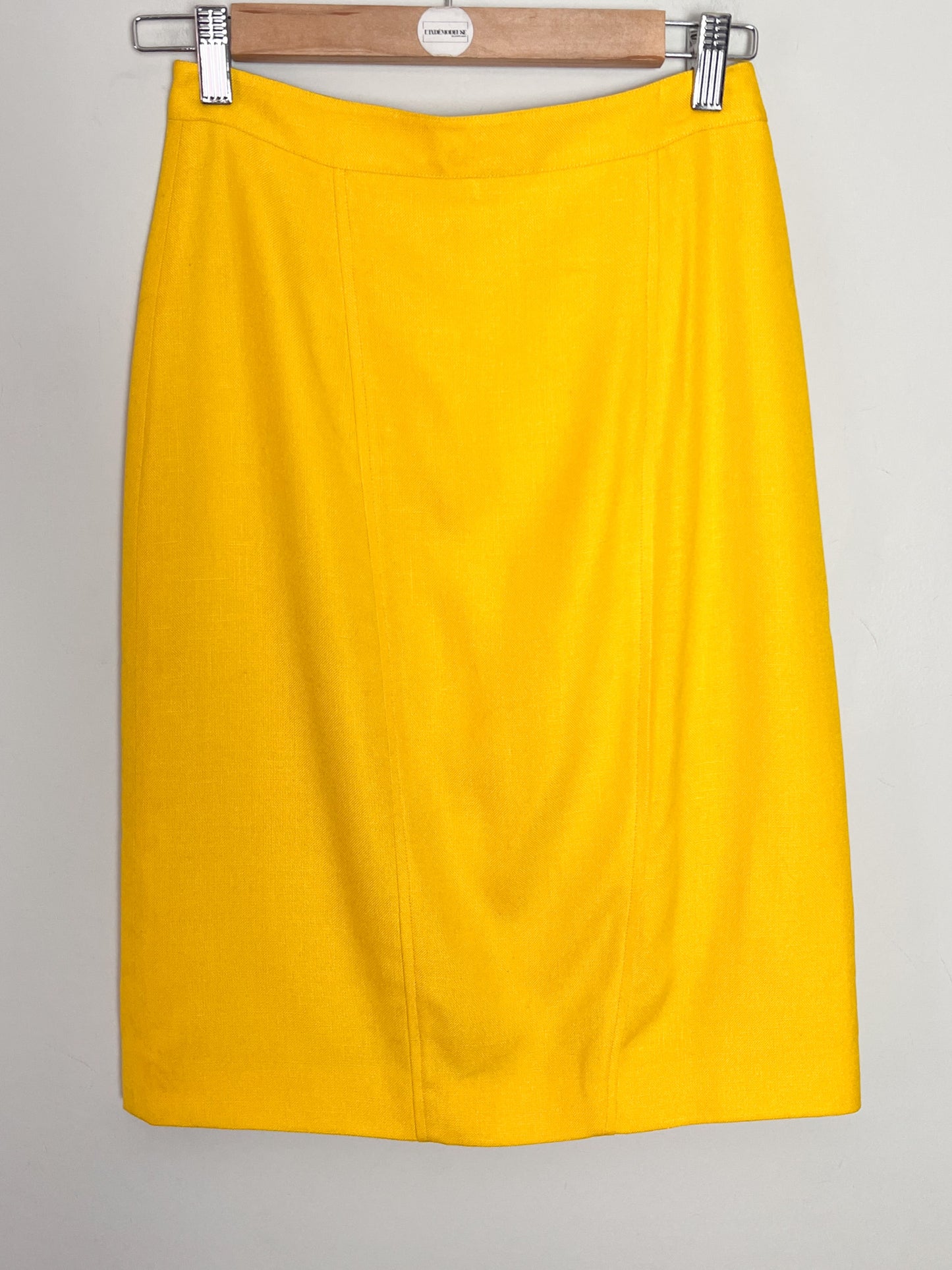 Jupe Crayon Vintage Années 80 Jaune Bouton d'Or - Made in France - Taille 34/36