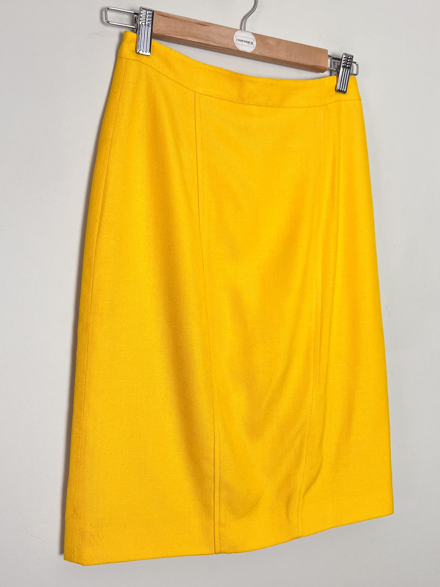 Jupe Crayon Vintage Années 80 Jaune Bouton d'Or - Made in France - Taille 34/36