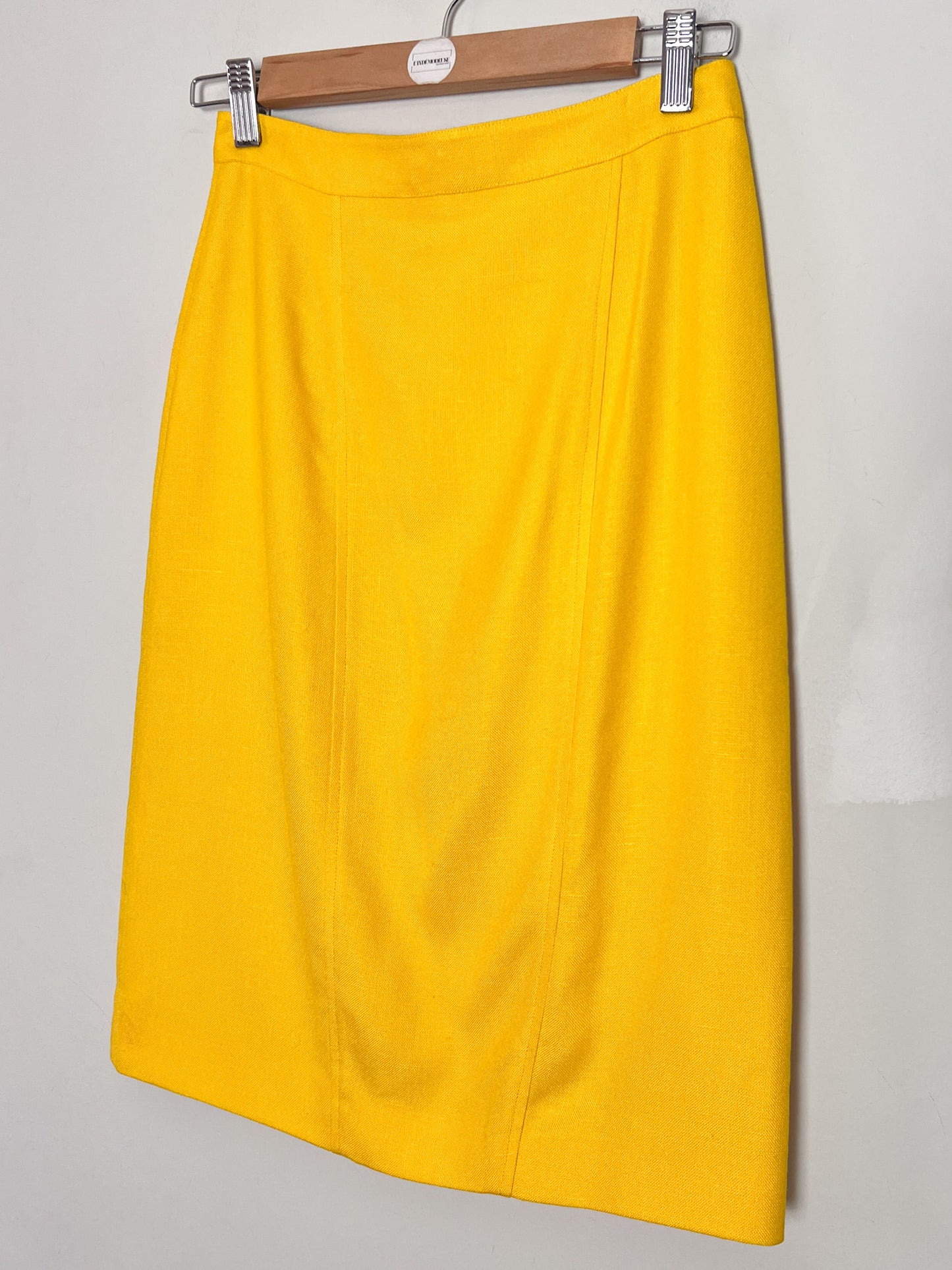 Jupe Crayon Vintage Années 80 Jaune Bouton d'Or - Made in France - Taille 34/36