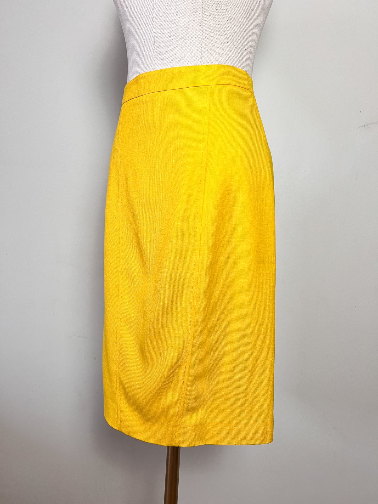 Jupe Crayon Vintage Années 80 Jaune Bouton d'Or - Made in France - Taille 34/36