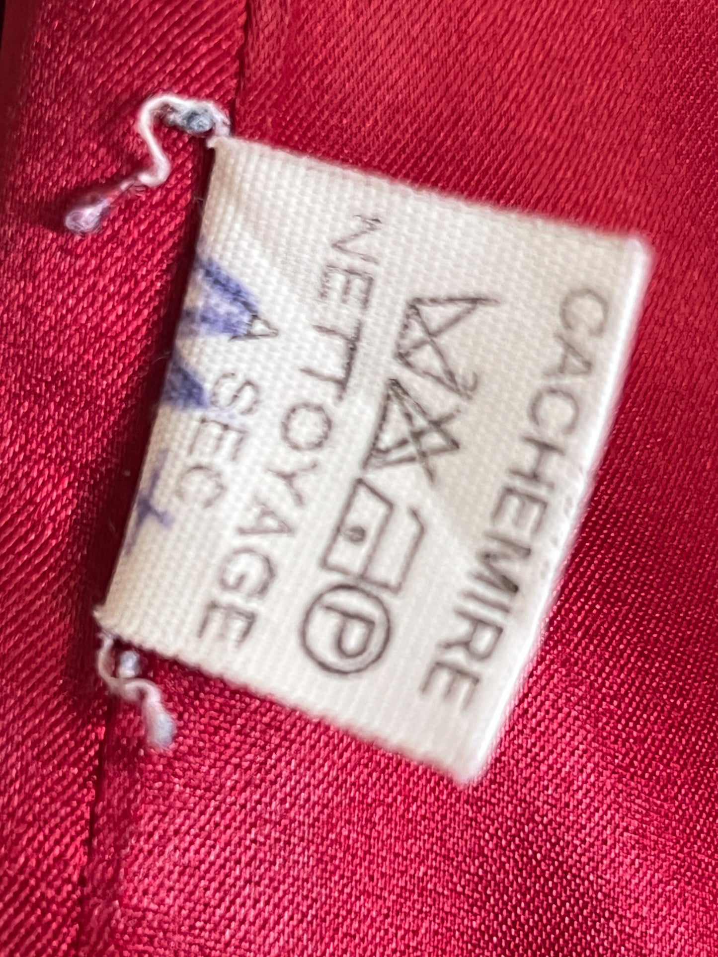 Manteau Vintage Années 80 90 Rouge Grenat - Laine & Cachemire - Fabriqué en France - T. 40/42