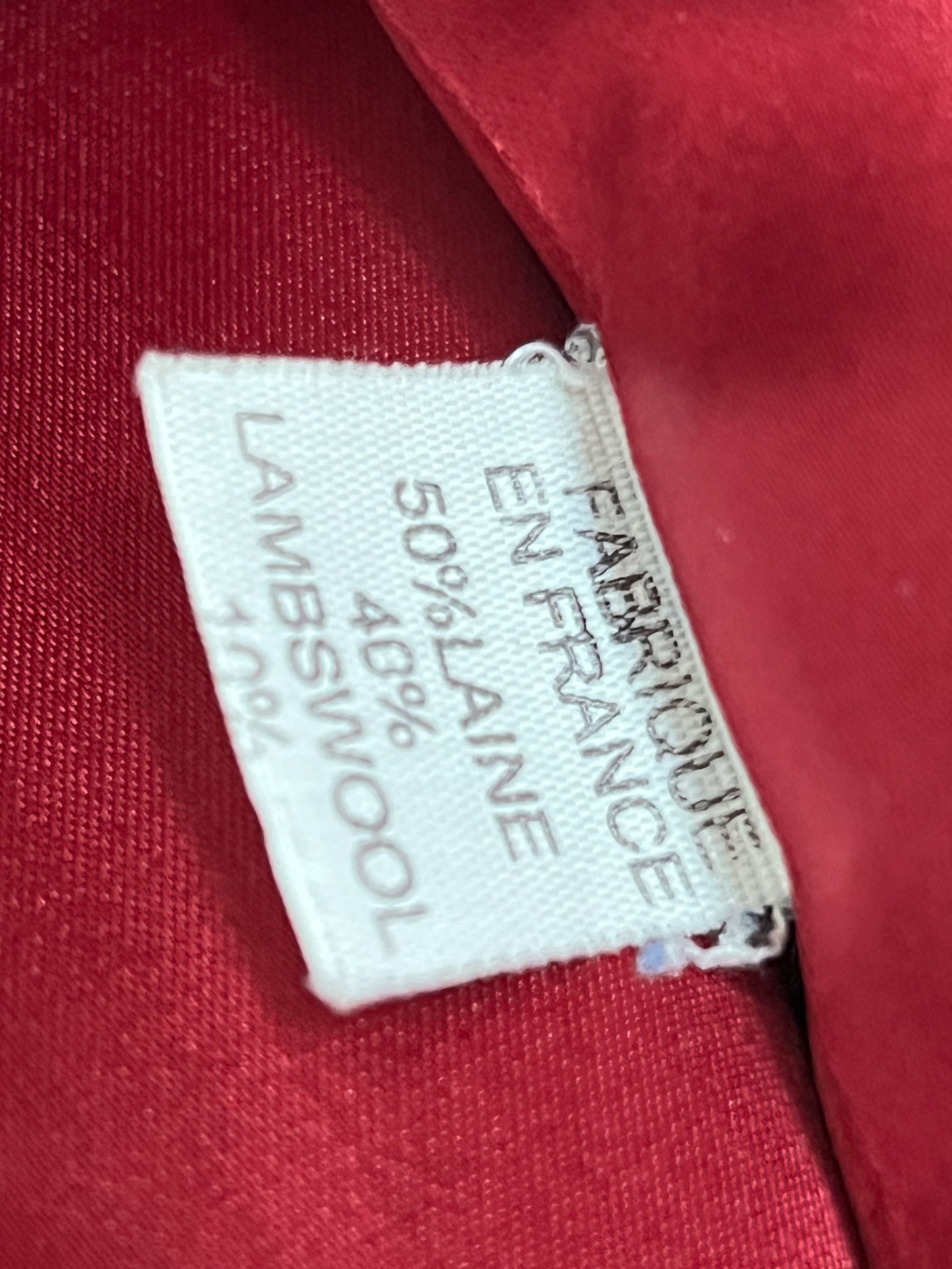 Manteau Vintage Années 80 90 Rouge Grenat - Laine & Cachemire - Fabriqué en France - T. 40/42