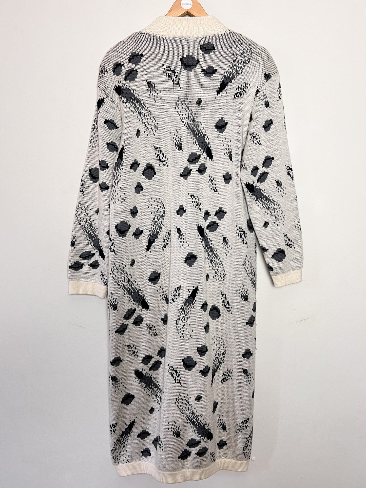Cardigan Long Vintage années 80 "Galaxie" - Laine - Fabrice Karel - Taille 38 à 42