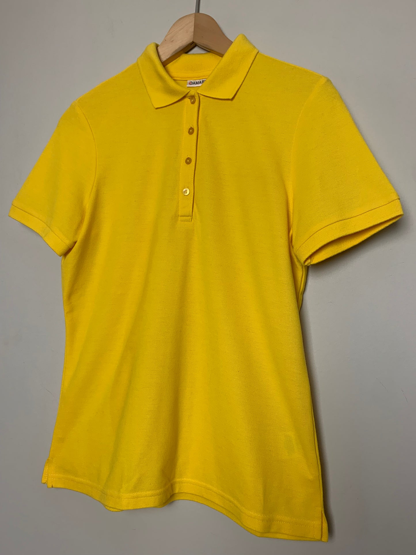 Polo femme manches courtes en coton jaune vintage Damart