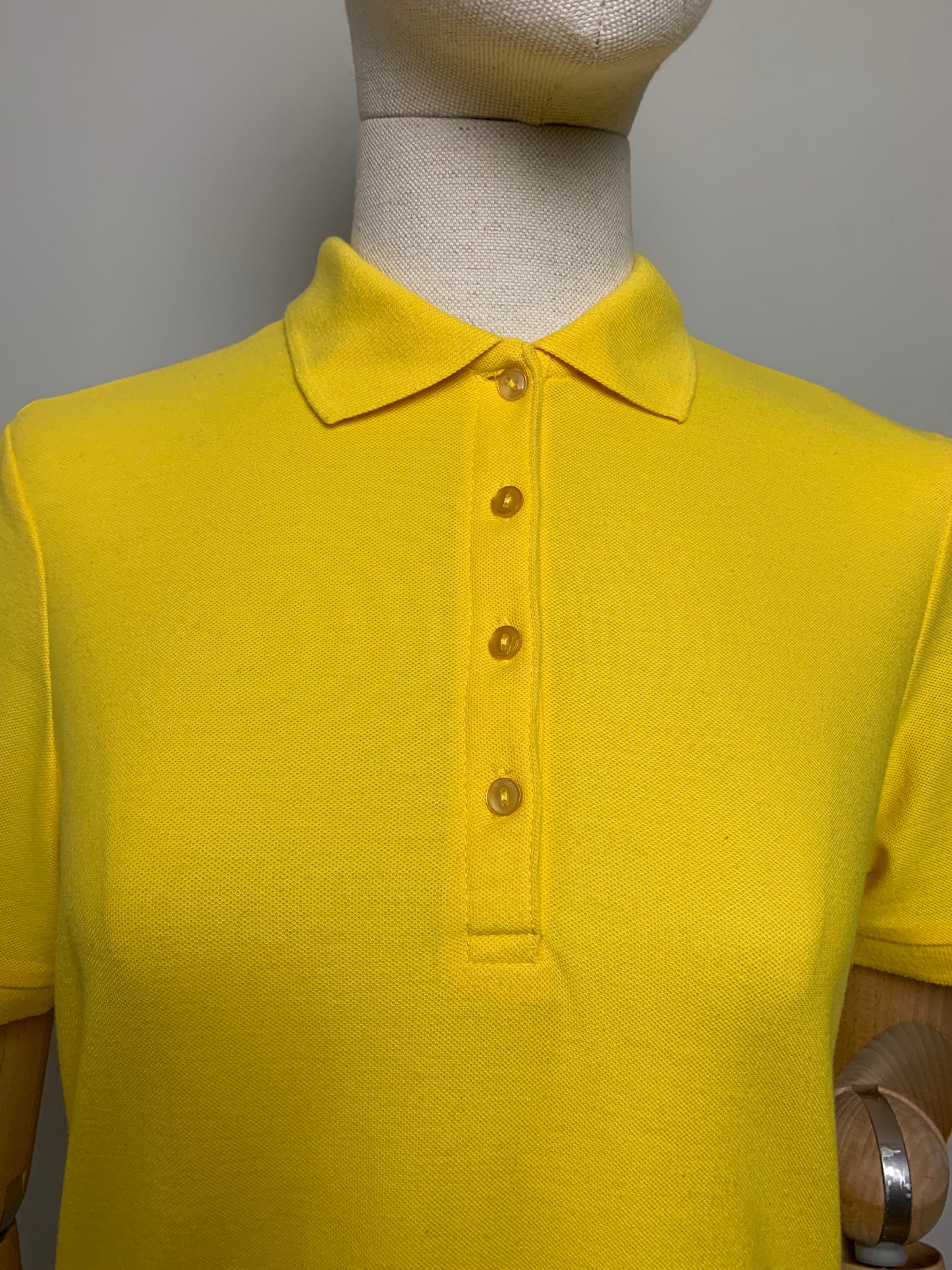 Polo femme manches courtes en coton jaune vintage Damart
