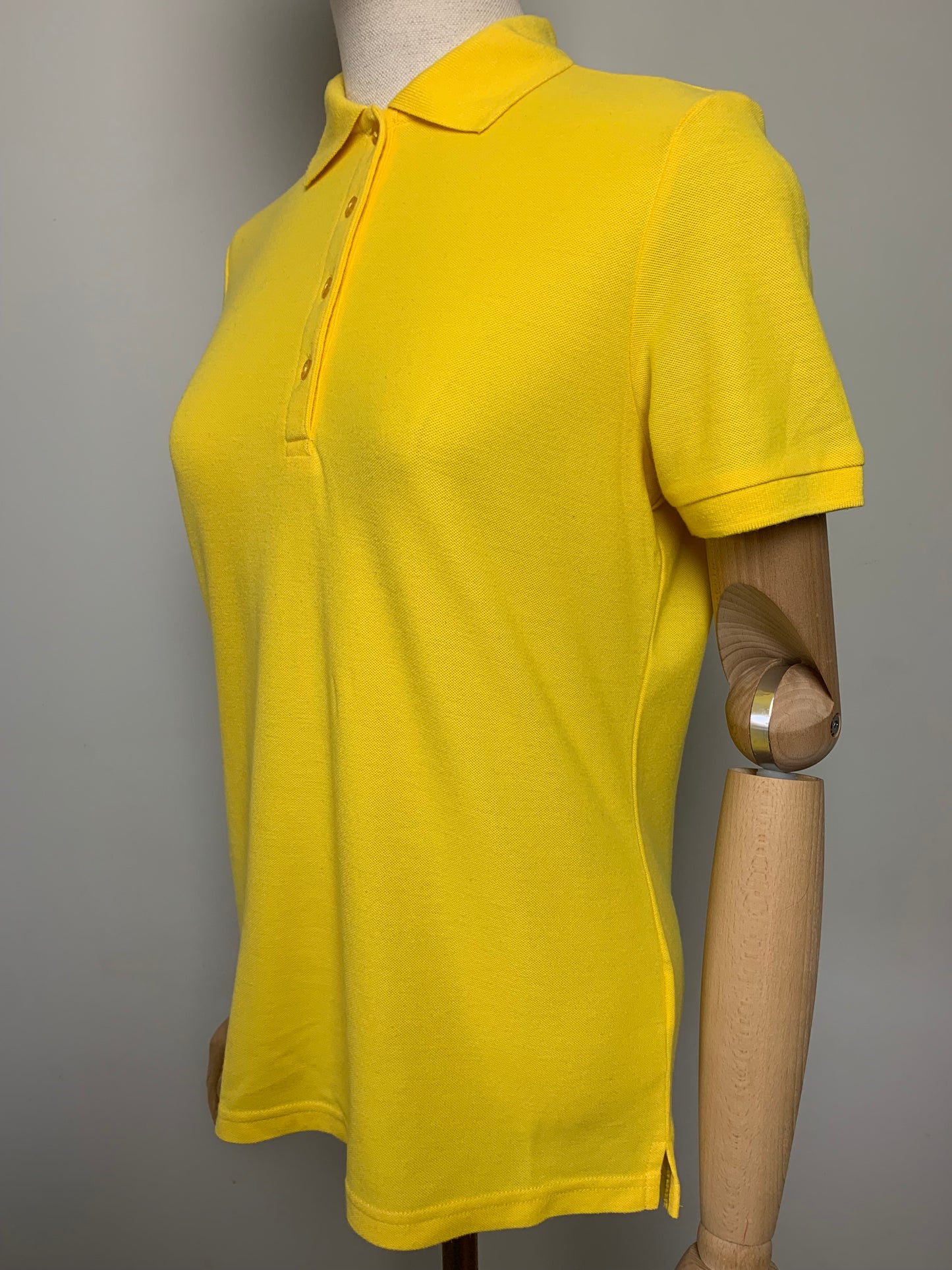 Polo femme manches courtes en coton jaune vintage Damart