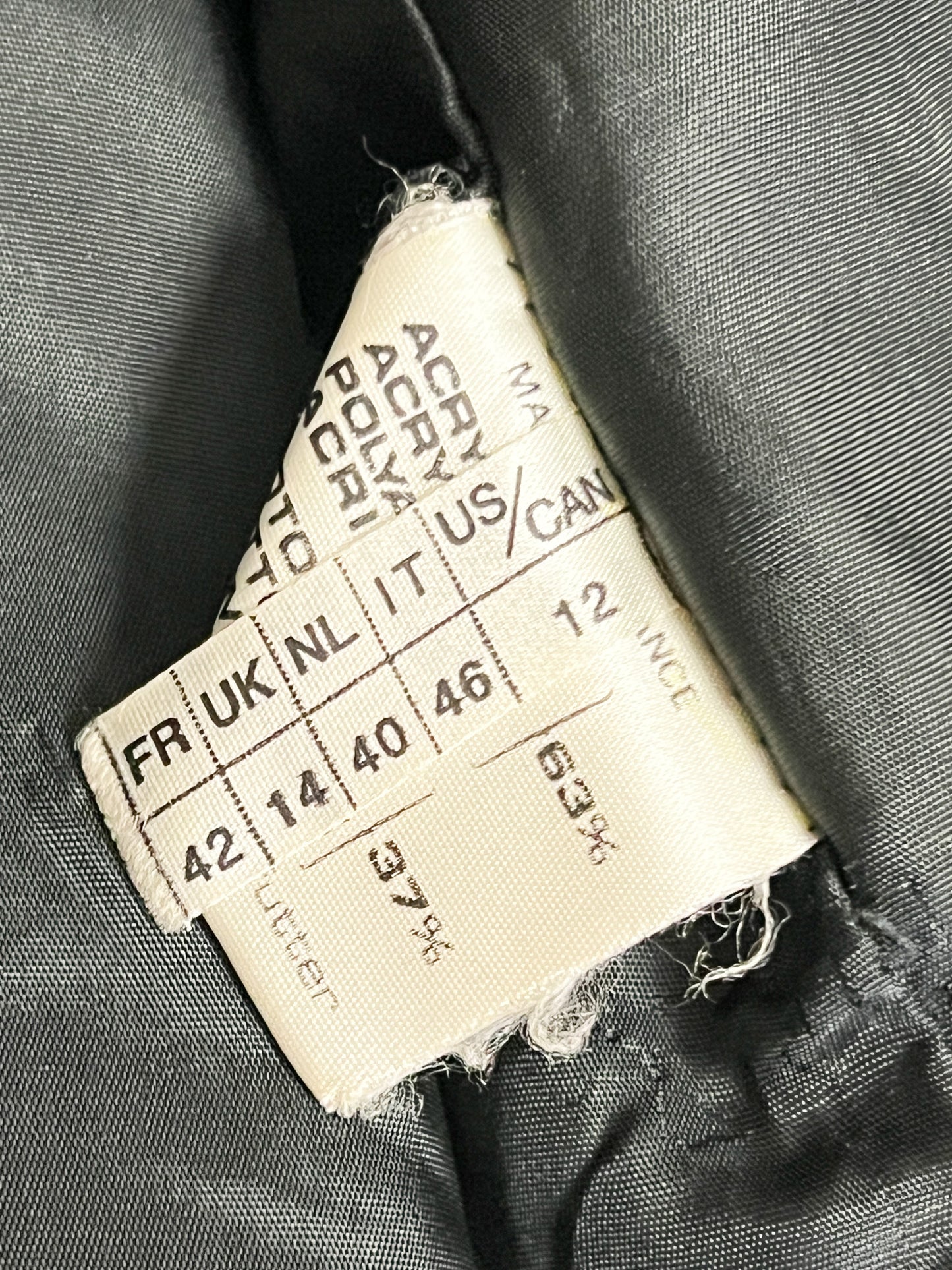 Manteau Court Fausse Fourrure Noir Gris Vintage Années 80 - Paris Mode - Made in France - T. 40/42