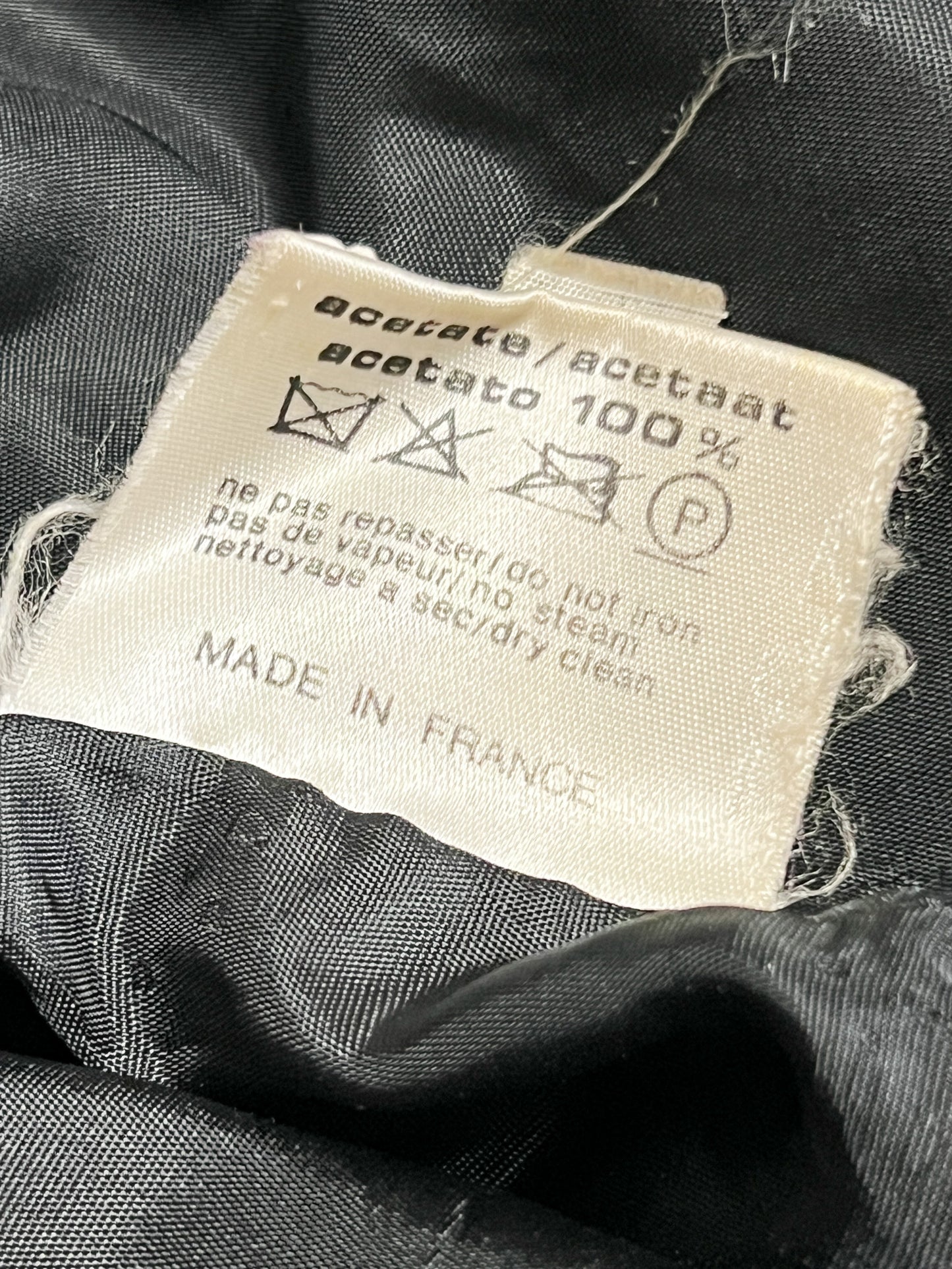 Manteau Court Fausse Fourrure Noir Gris Vintage Années 80 - Paris Mode - Made in France - T. 40/42