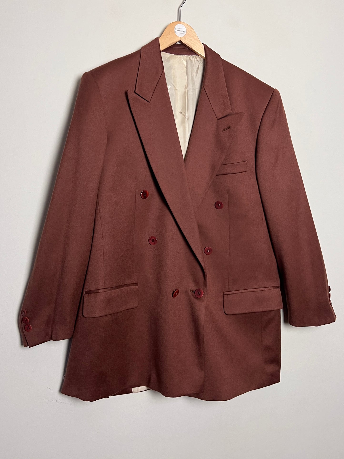 Blazer Vintage Années 70/80 Ted Lapidus – marron- 100% Laine Vierge Woolmark - T. 52 (L/XL)