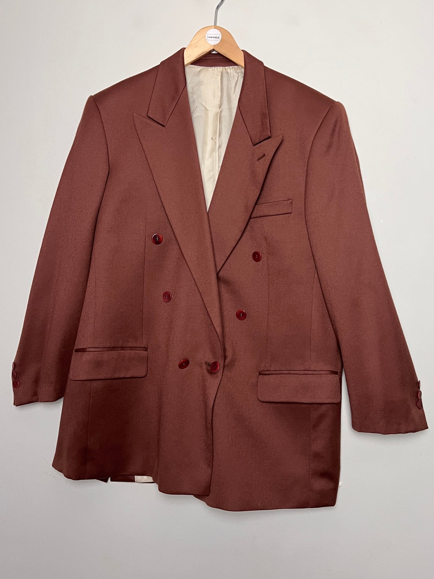 Blazer Vintage Années 70/80 Ted Lapidus – marron- 100% Laine Vierge Woolmark - T. 52 (L/XL)