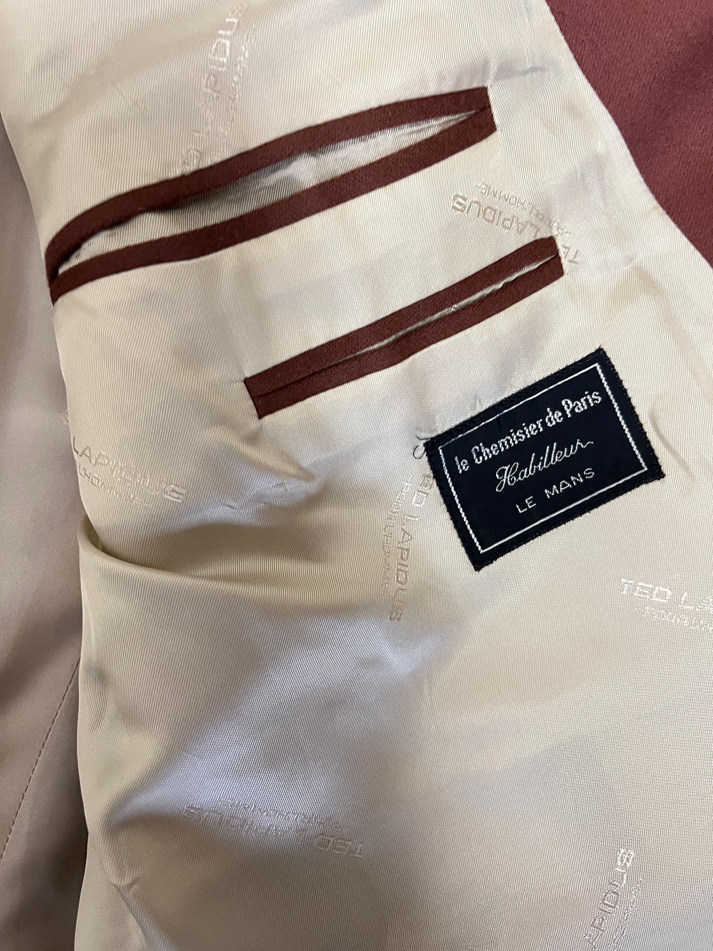 Blazer Vintage Années 70/80 Ted Lapidus – marron- 100% Laine Vierge Woolmark - T. 52 (L/XL)