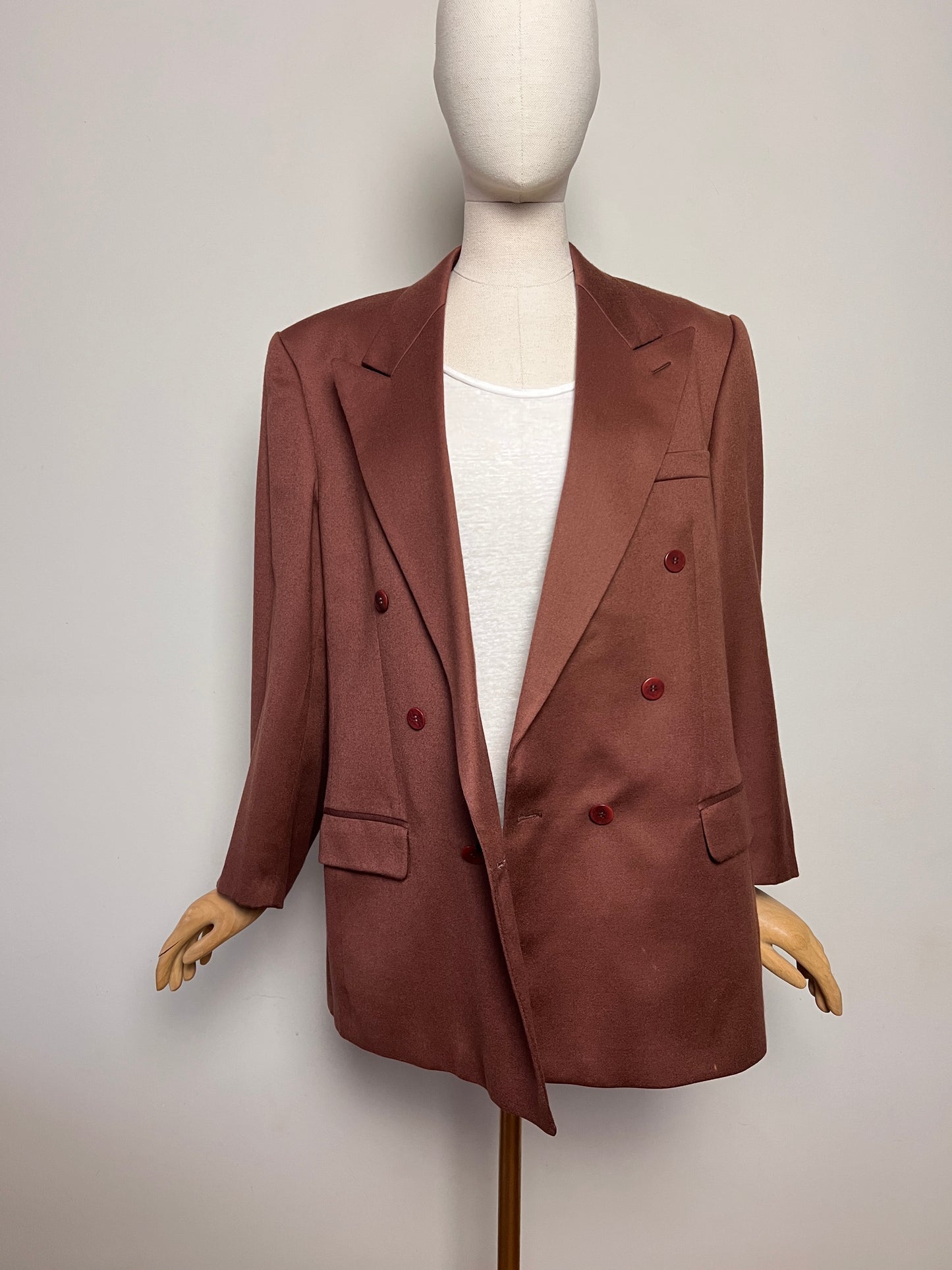 Blazer Vintage Années 70/80 Ted Lapidus – marron- 100% Laine Vierge Woolmark - T. 52 (L/XL)