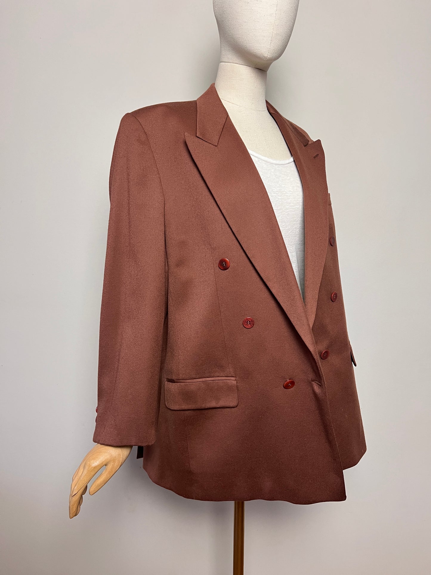 Blazer Vintage Années 70/80 Ted Lapidus – marron- 100% Laine Vierge Woolmark - T. 52 (L/XL)