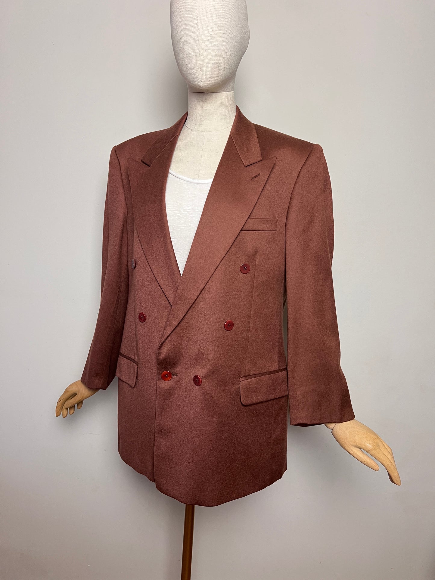 Blazer Vintage Années 70/80 Ted Lapidus – marron- 100% Laine Vierge Woolmark - T. 52 (L/XL)