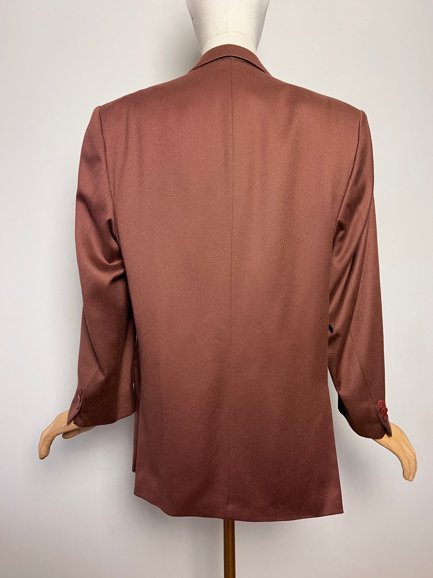 Blazer Vintage Années 70/80 Ted Lapidus – marron- 100% Laine Vierge Woolmark - T. 52 (L/XL)