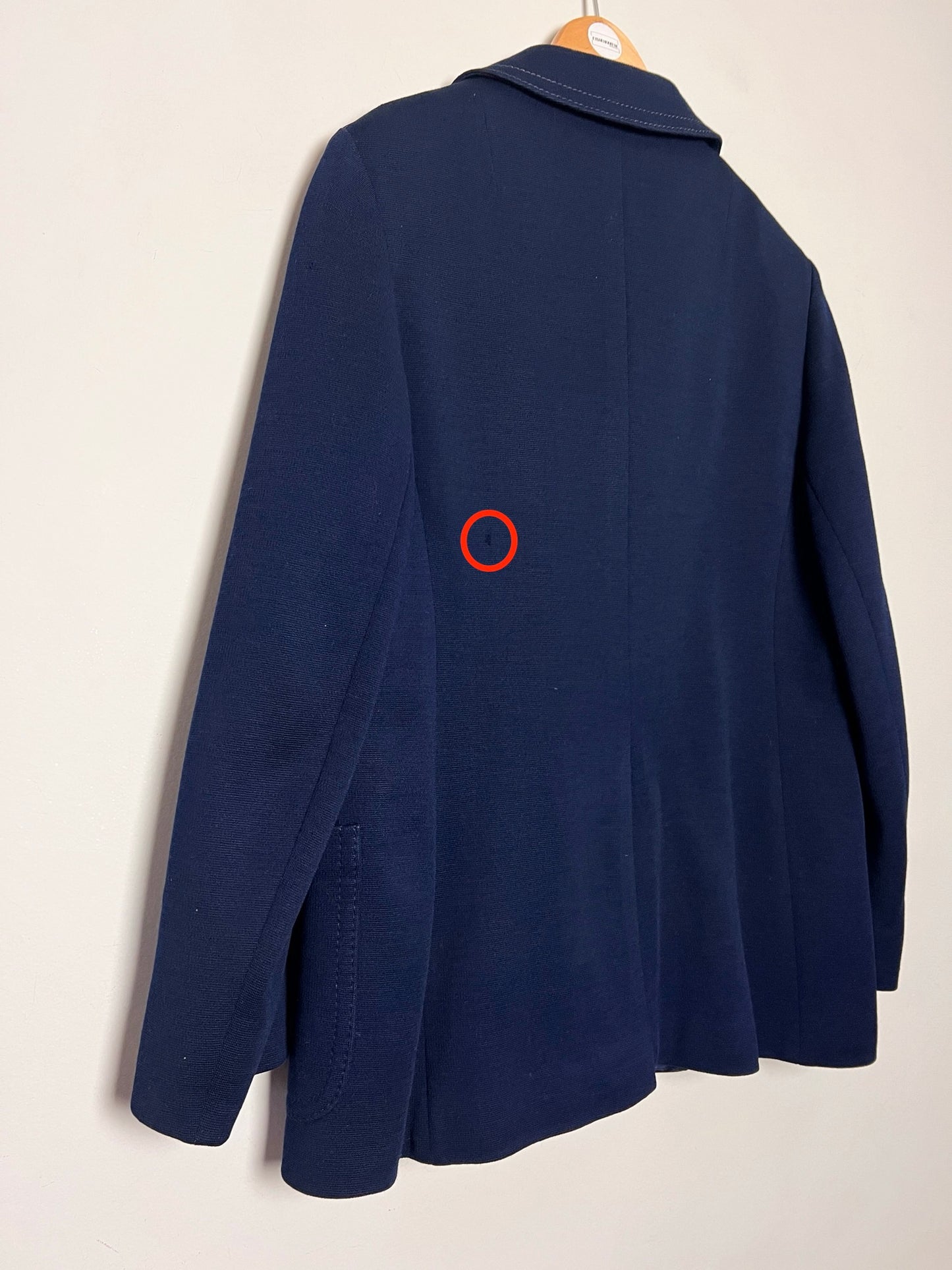 Manteau Court Vintage Années 70 Marine - 100% Pure Laine Vierge - Boutons Argentés - T. 38/40
