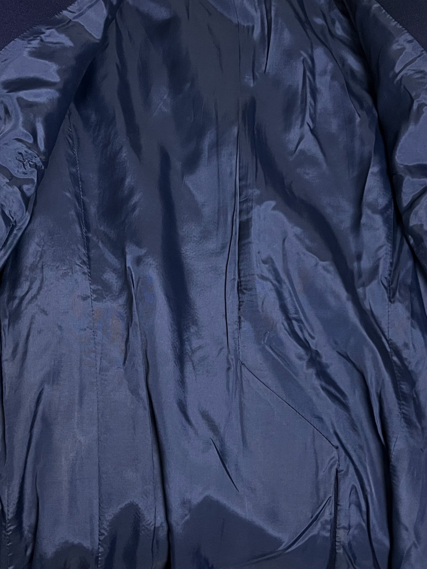 Manteau Court Vintage Années 70 Marine - 100% Pure Laine Vierge - Boutons Argentés - T. 38/40