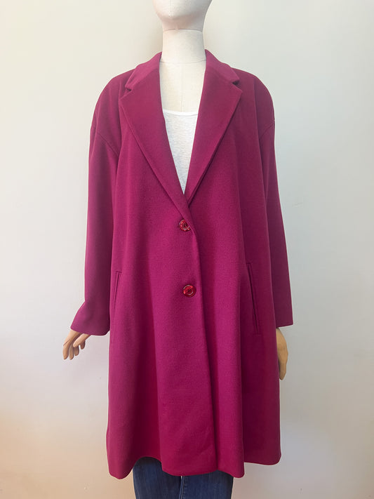 Manteau Vintage Irène Van Ryb en Laine et Cachemire - Bordeaux - T. 42