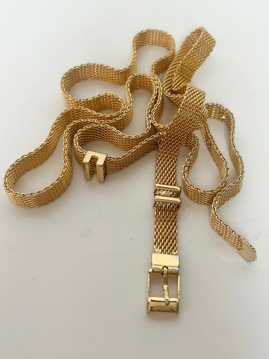 Ceinture Vintage Fine en Maille Milanaise Dorée - T. 70/75
