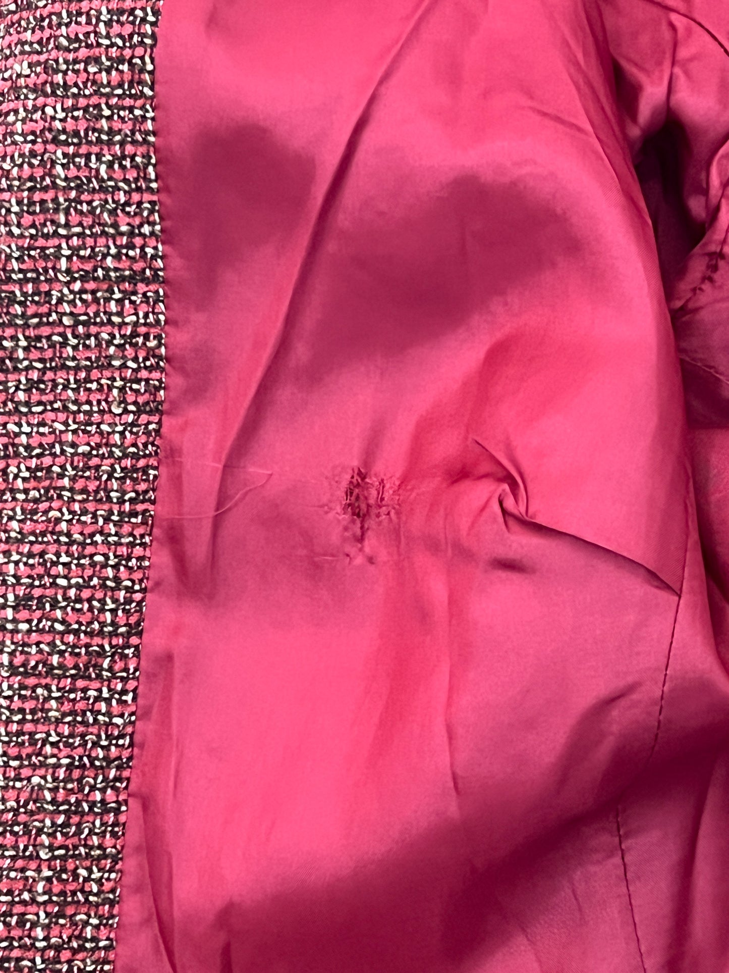 Veste Féraud Vintage Tweed - Laine Vierge - Marron & Bordeaux - T. 42/44