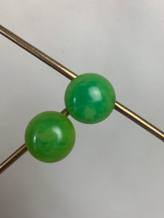 Boucles d’oreilles clips vertes vintage
