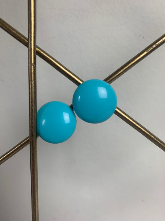 Boucles d'oreilles clips bleu clair vintage