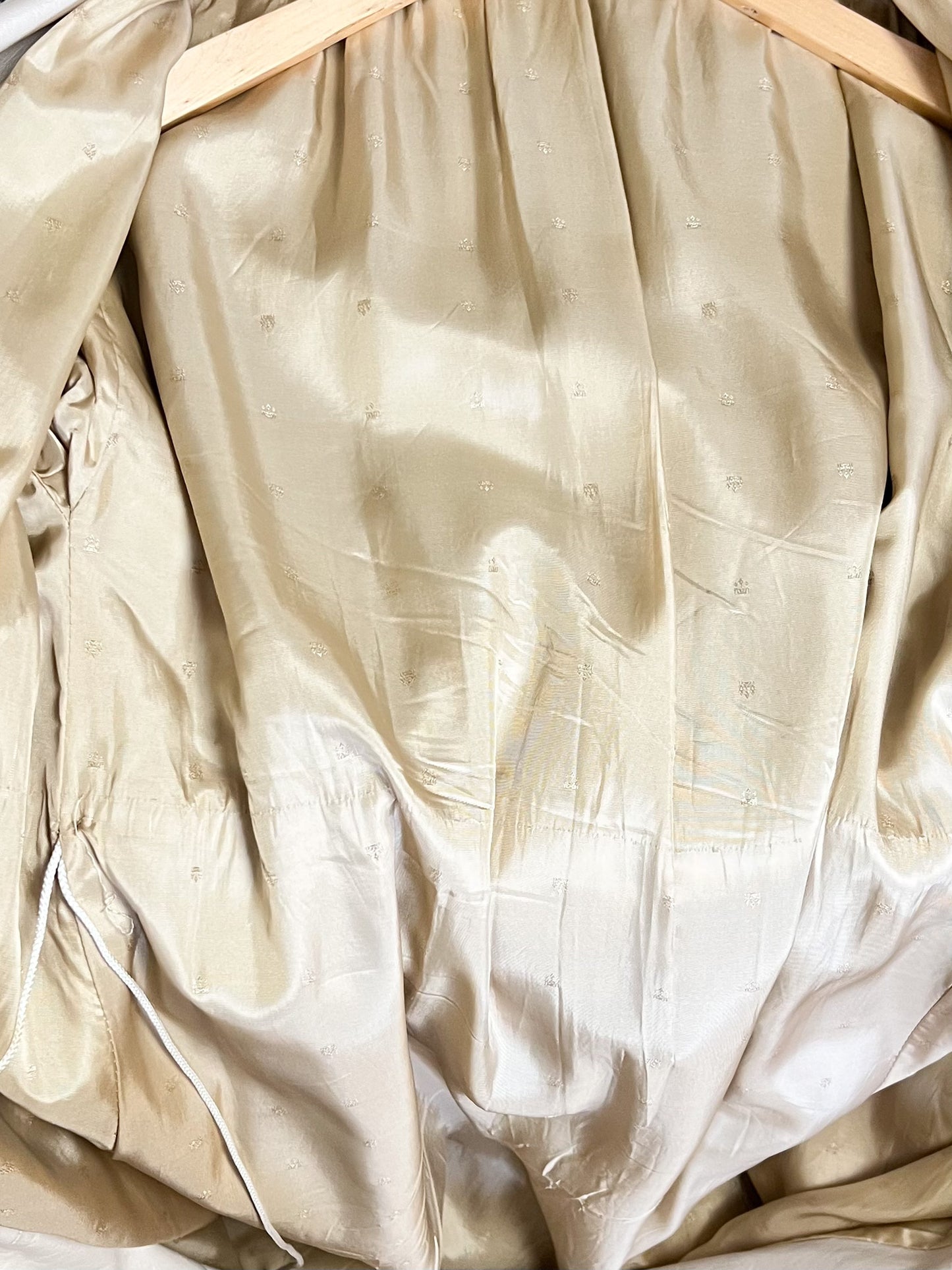 Manteau Long Vintage années 70/80 en Cuir Crème - La Peausserie Paris - Made in France - T. 36