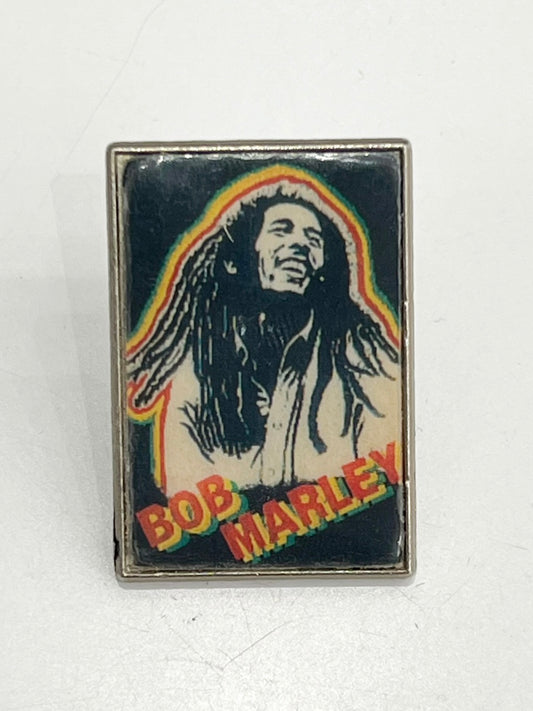 Pin's vintage Bob Marley rasta rectangulaire sous résine — Années 80/90