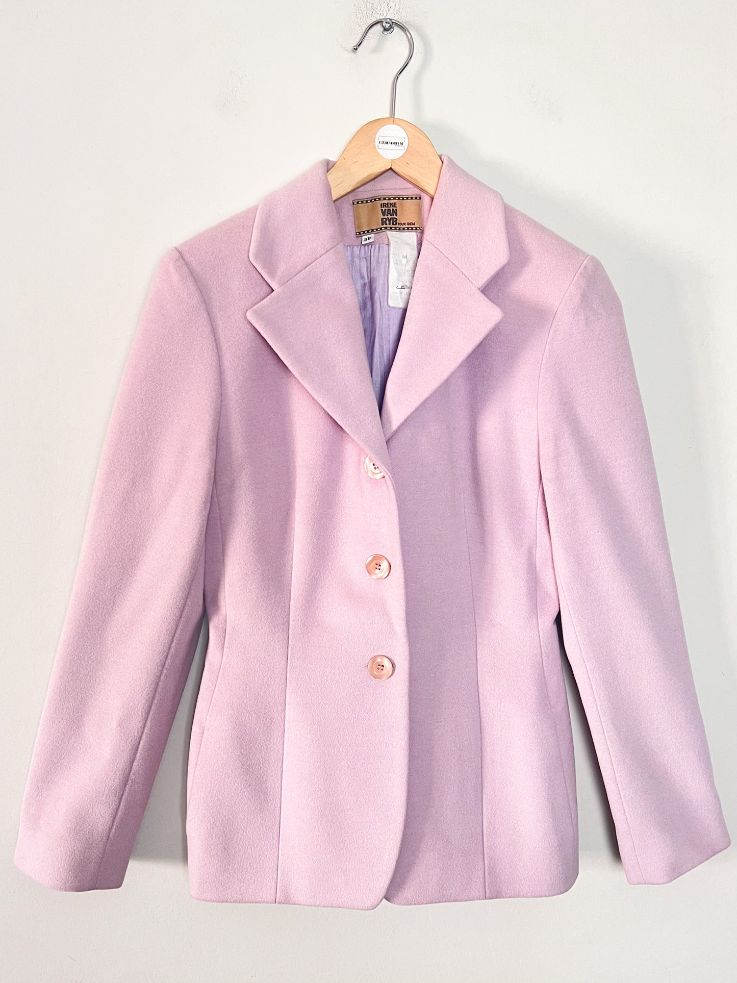 Veste Vintage Irene Van Ryb - Laine, Angora & Cachemire - Rose/Lila - T. 38