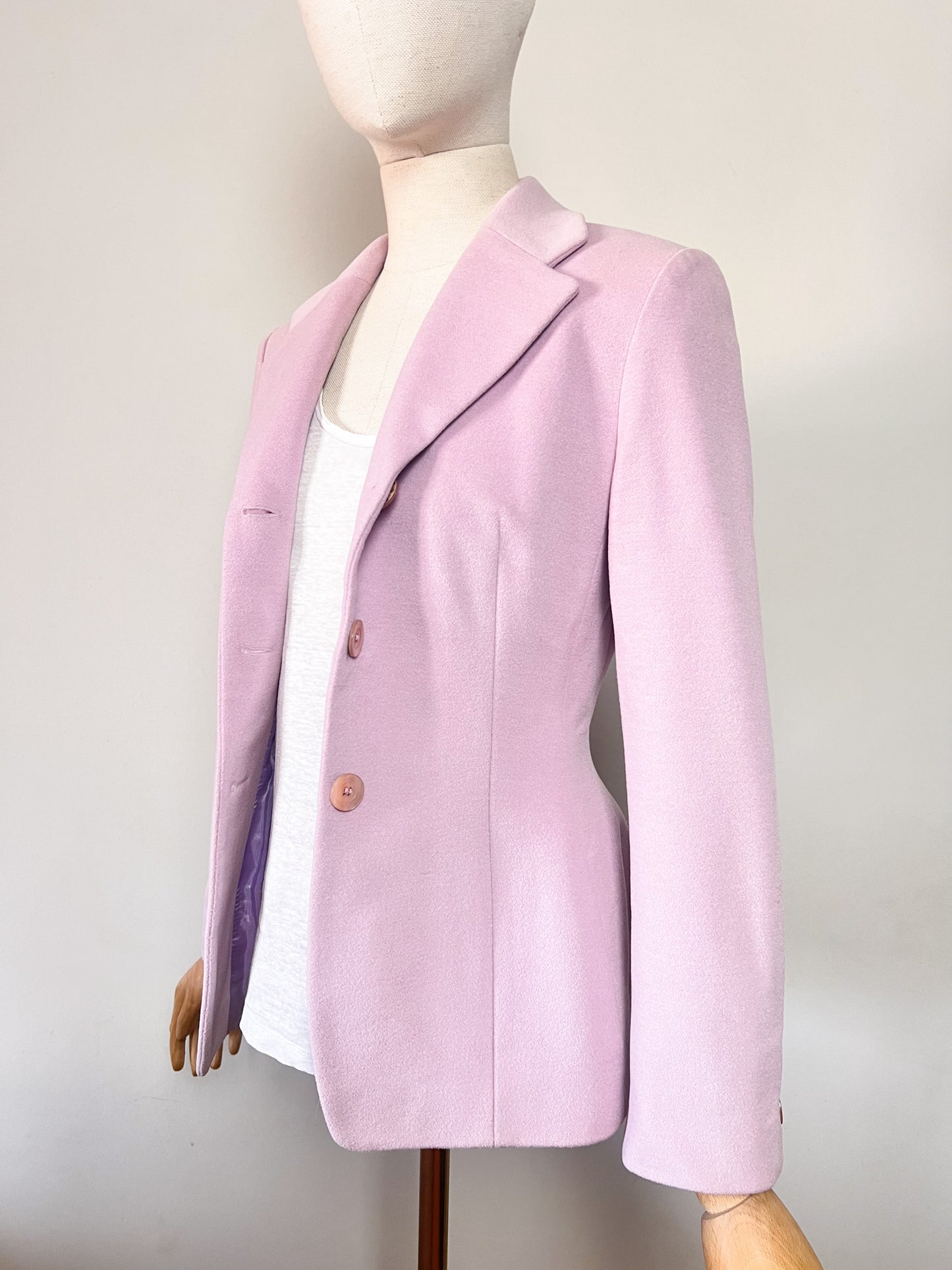 Veste Vintage Irene Van Ryb - Laine, Angora & Cachemire - Rose/Lila - T. 38